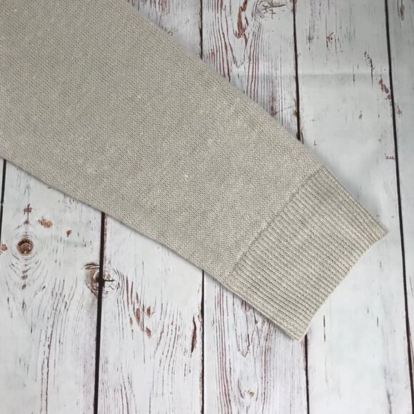 Eileen Fisher Bone Gold Trim Button Front Cardigan  Size X-Large - Picture 9 of 10